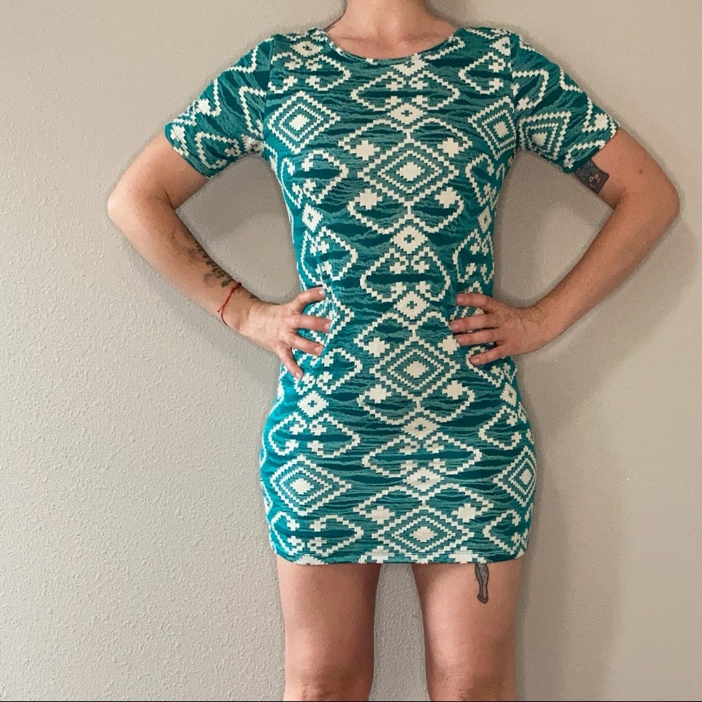 Top shop geometric print bodycon mini dress